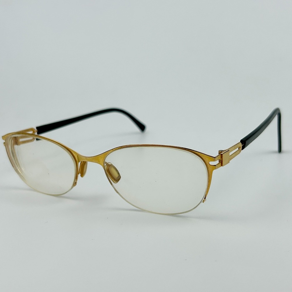 Henry Jullien C74P03 Unisex Eyeglasses Frame Gold & Black Half Rim 50-17-135 mm
